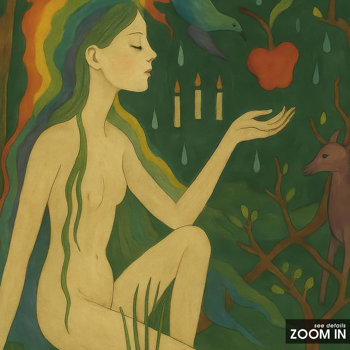 Forest Goddess Poster – Mystical Wall Art With Surreal Feminine Spirit Print