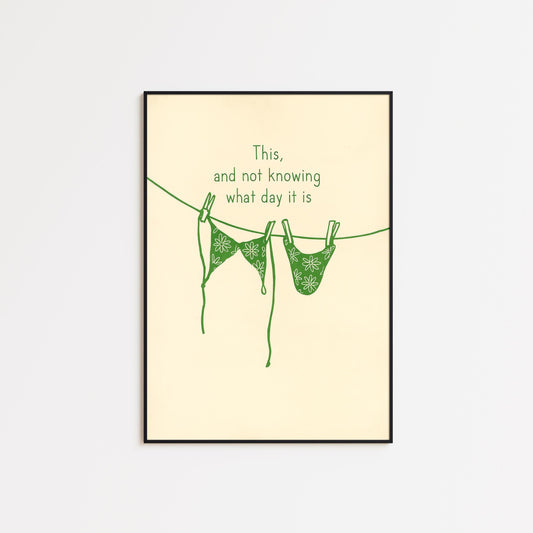 Minimalist Bikini Poster – Funny Summer Quote Wall Art | Boho Chic Beach Decor