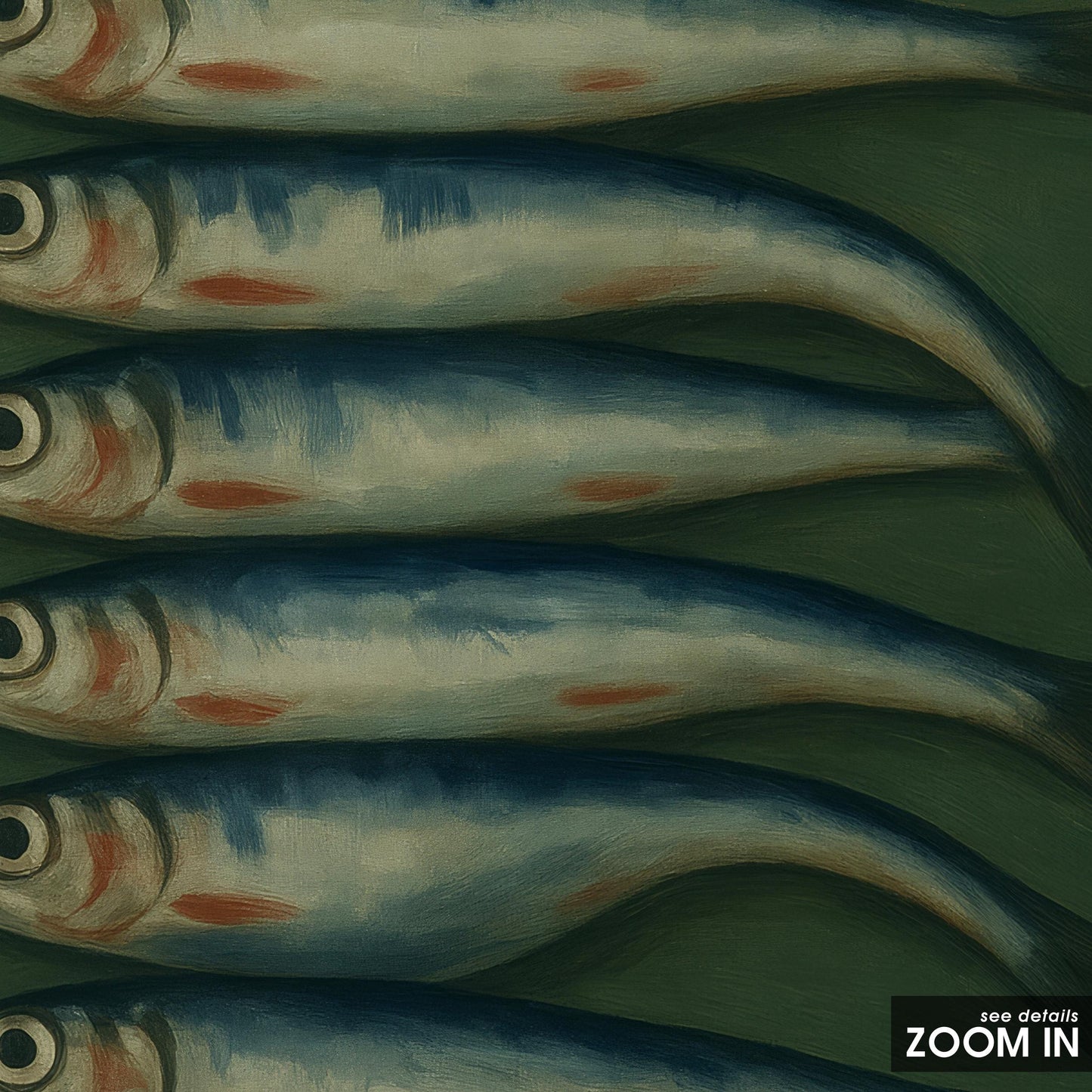 Dark Sardine Poster – Rustic Coastal Kitchen Print | Nautical Wall Decor