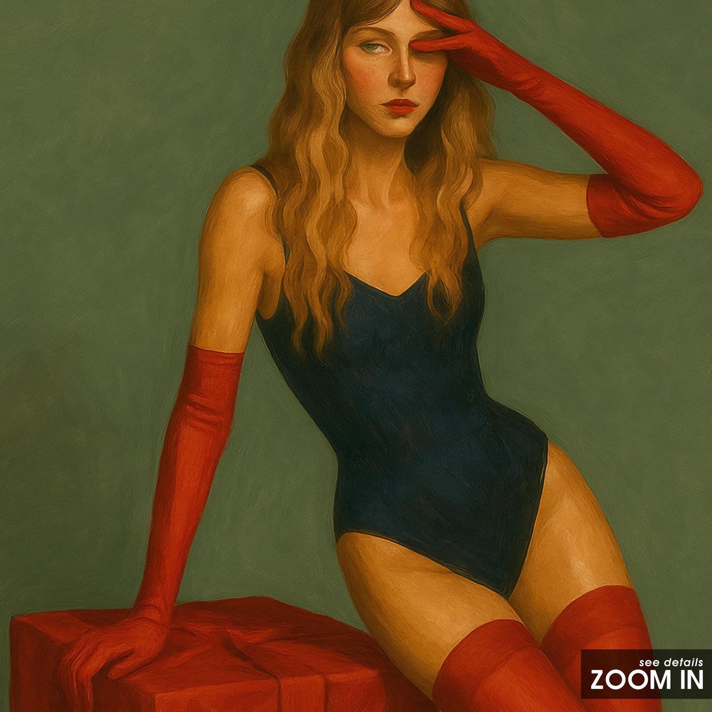 Retro Femme Fatale Poster – Red Glove Artwork | Stylish Xmas Gift & Holiday Wall Print