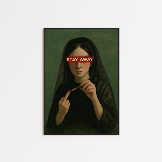 Dark Feminine Gothic Art – Bold Statement Poster With Red Text Wall Decor