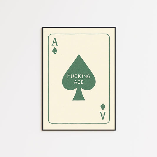 Ace of Spades Art Print – Funny Game Room Decor