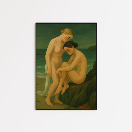 Feminine Art Print – Emotional Wall Decor Featuring Vintage Nude Poster