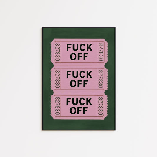 Funny Swear Poster – Bold Graphic Wall Print | Pink Green Retro Style Art