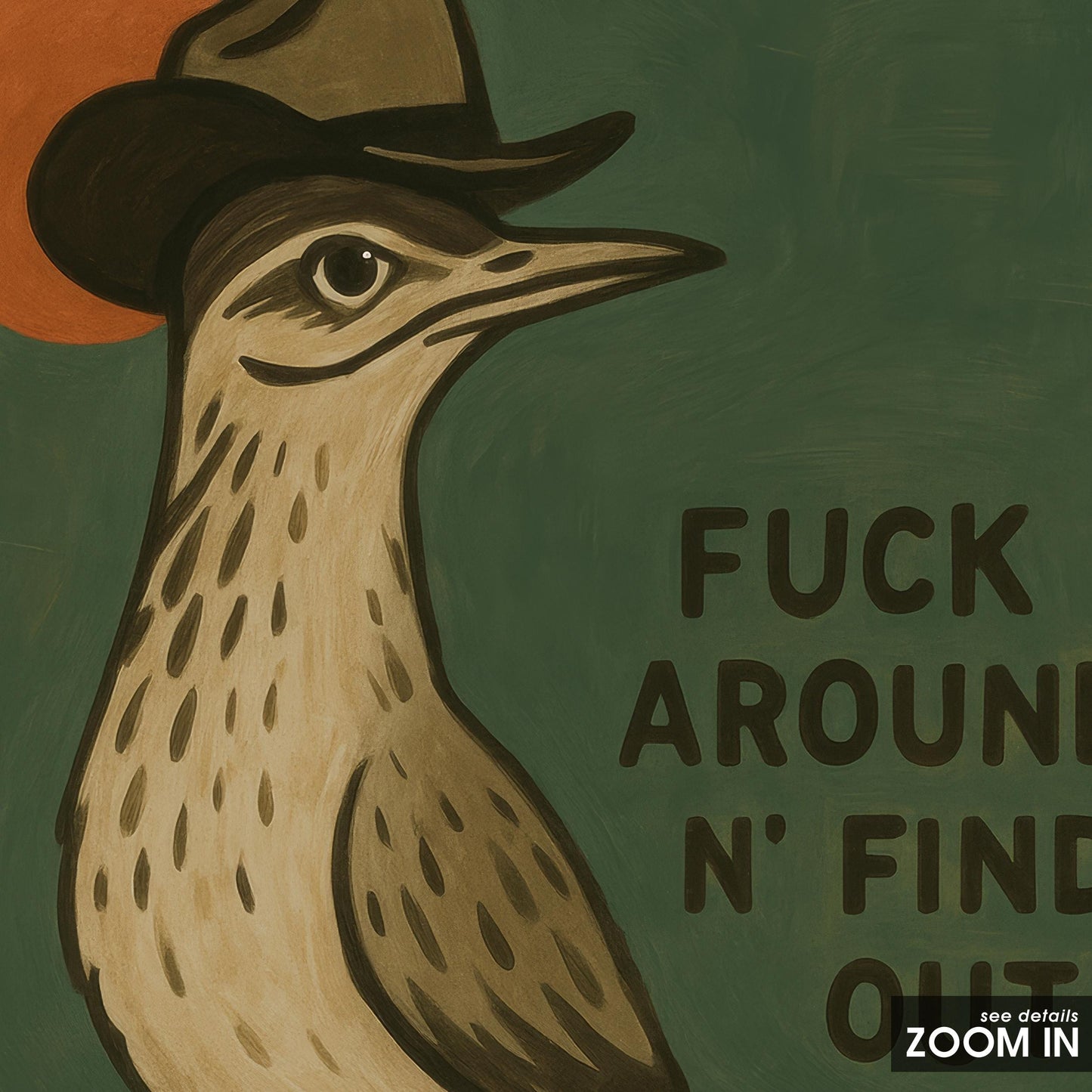 Cowboy Bird Poster – Rustic Western Wall Art With Cheeky Cowboy Boots Decor