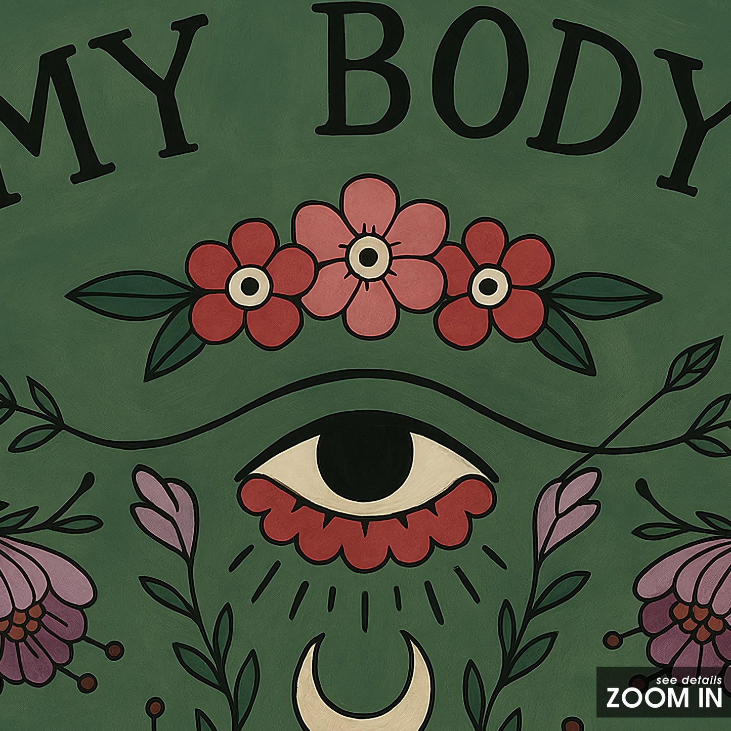 Feminist Botanical Poster – Bold Feminist Wall Art With Empowerment Quote