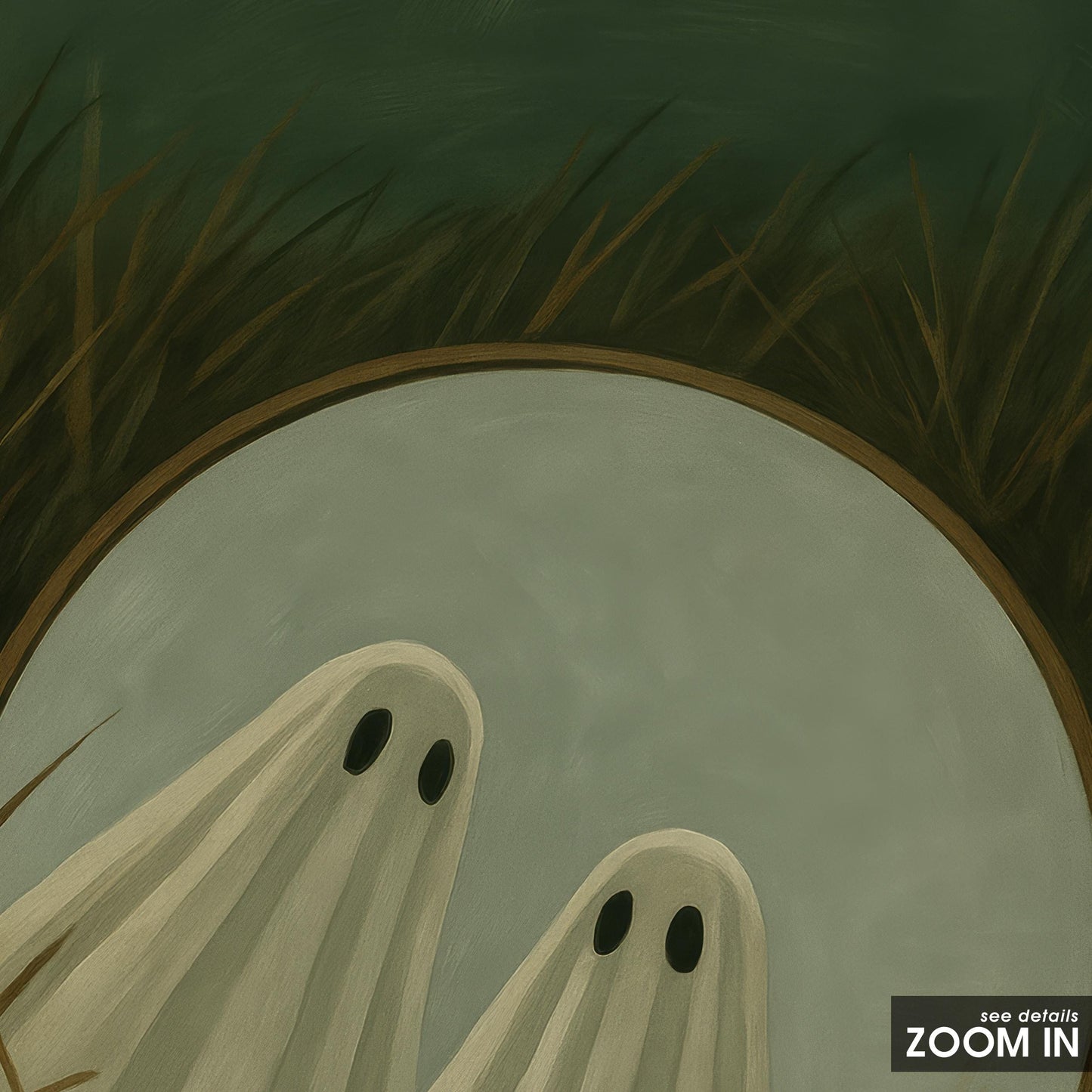 Moody Gothic Wall Art – Ghost Wall Art Print With Haunting Mirror Reflection