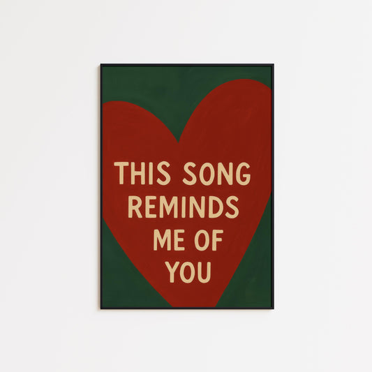 Red Heart Poster – Minimal Love Quote Print | Sentimental Wall Art Decor