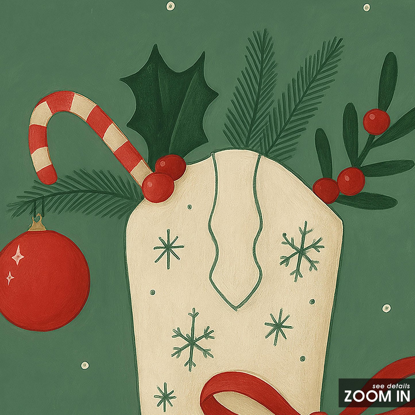 Cowgirl Christmas Poster – Rustic Cowboy Boot Wall Art | Festive Holiday Decor