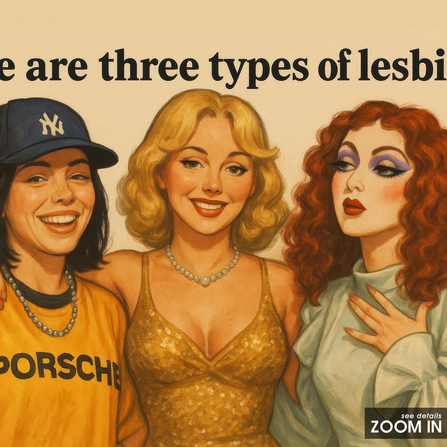 Lesbian Poster – Retro Queer Wall Art With Funny Sapphic Print & Feminist Decor