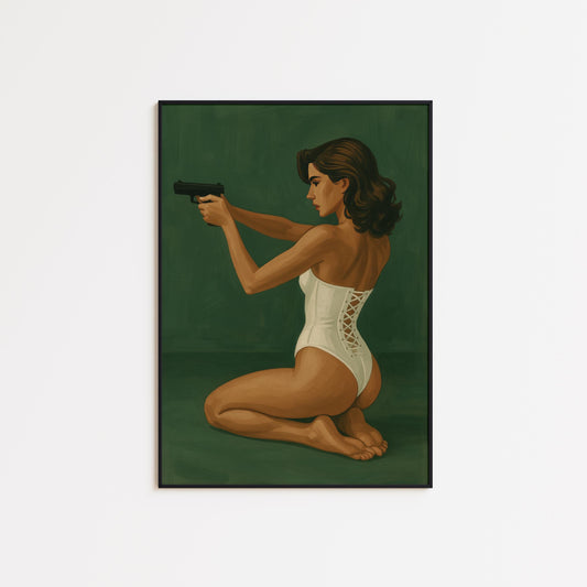 Femme Fatale Art – Bold Retro Woman Print | Cinematic Wall Decor Poster