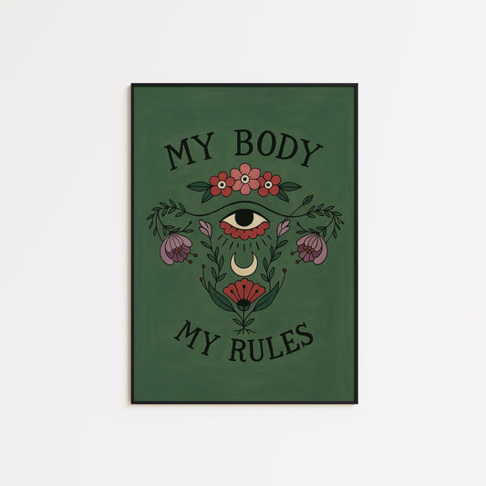 Feminist Botanical Poster – Bold Feminist Wall Art With Empowerment Quote