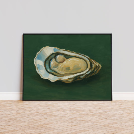 Oyster Wall Art – Minimalist Coastal Kitchen Art | Seafood Decor Print