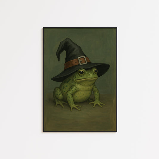 Witch Frog Poster – Gothic Halloween Wall Art | Mystical Frog Print Decor