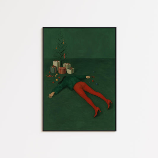 Funny Christmas Poster – Drunk Holiday Decor | Vintage Xmas Art Print