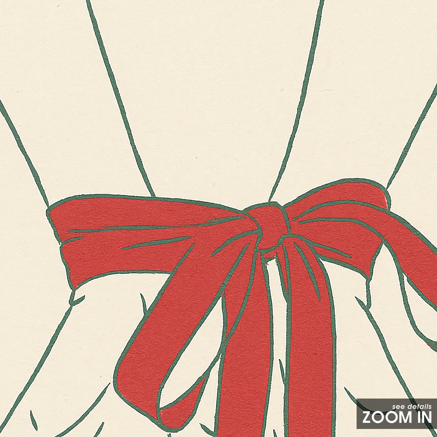 Red Ribbon Hands Poster – Minimal Line Art Feminine Wall Decor