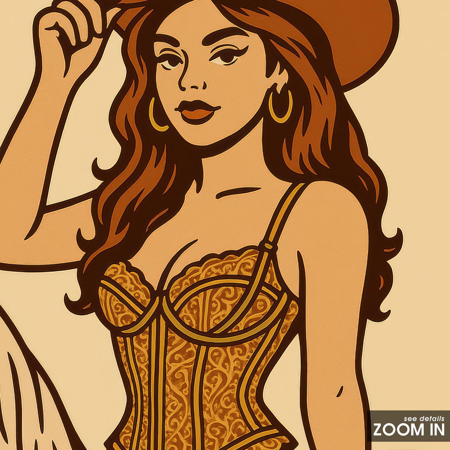 Saddle Up Cowboy Poster – Sexy Pin-Up Cowgirl Wall Art