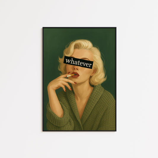 Retro Feminine Wall Art – Bold Text Poster With Edgy Attitude Print