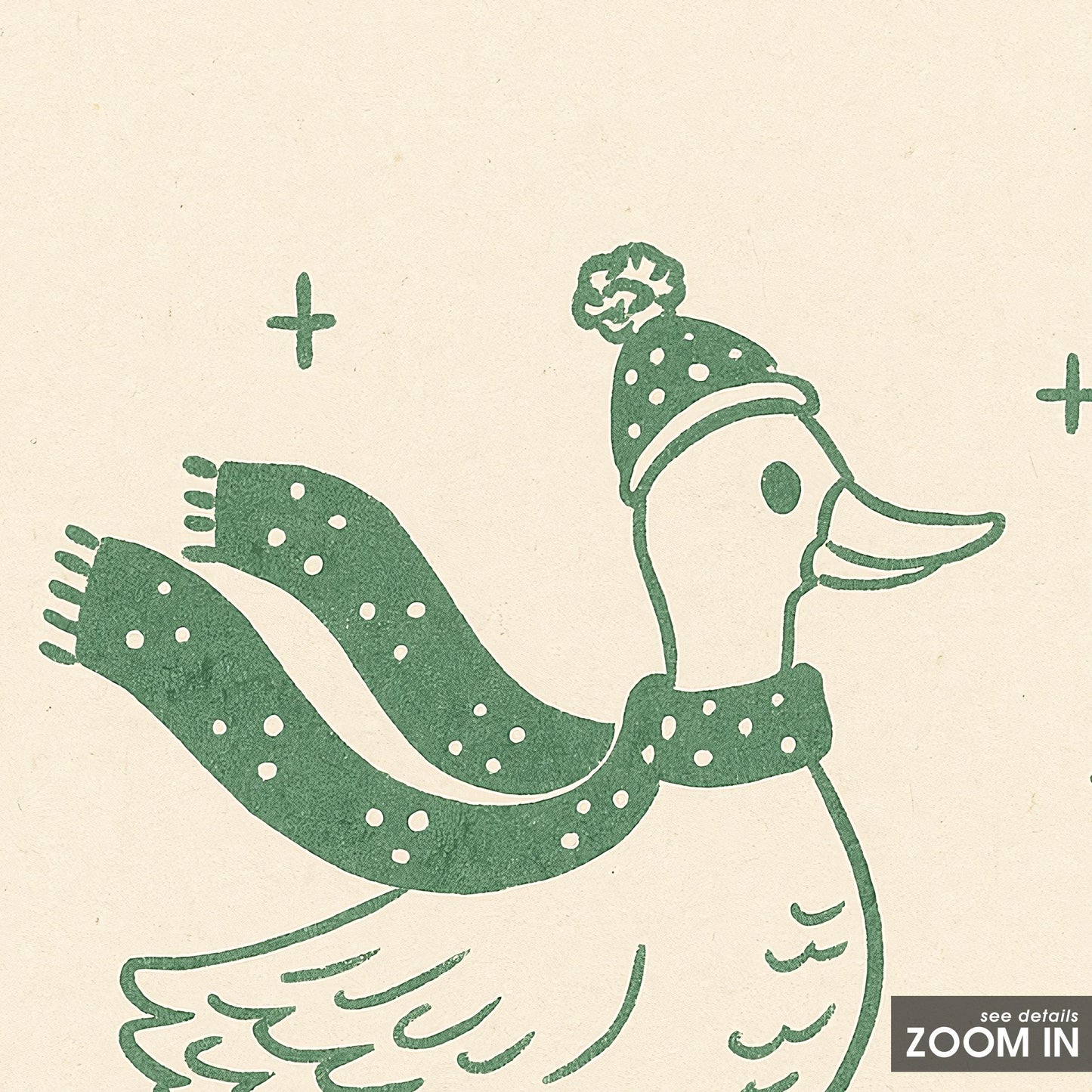 Skiing Duck Poster – Winter Minimal Line Art Wall Print