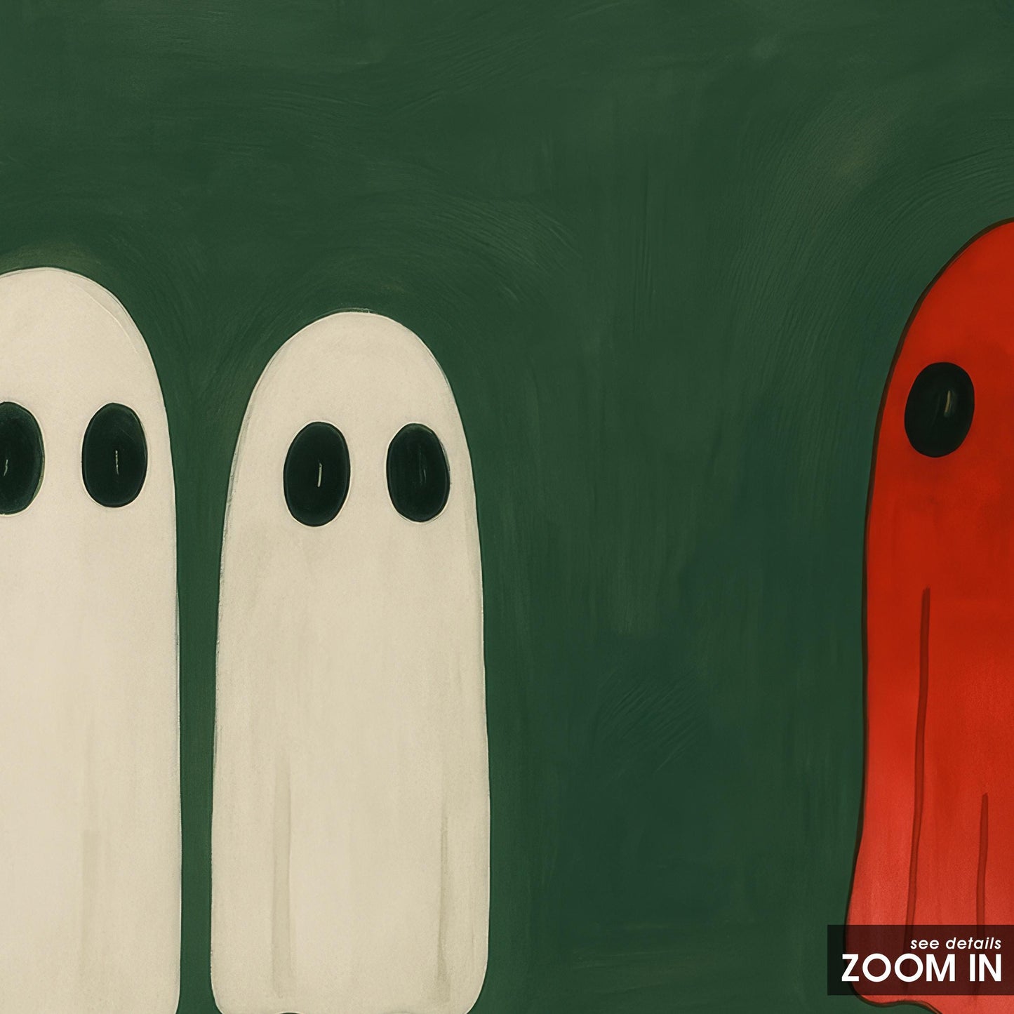 Funny Ghost Poster – Spooky Wall Art Print With Blood Red Ghost Design