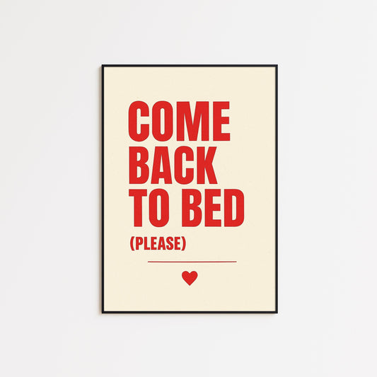 Romantic Bedroom Wall Art – Minimalist Typography Print With Red Text Poster