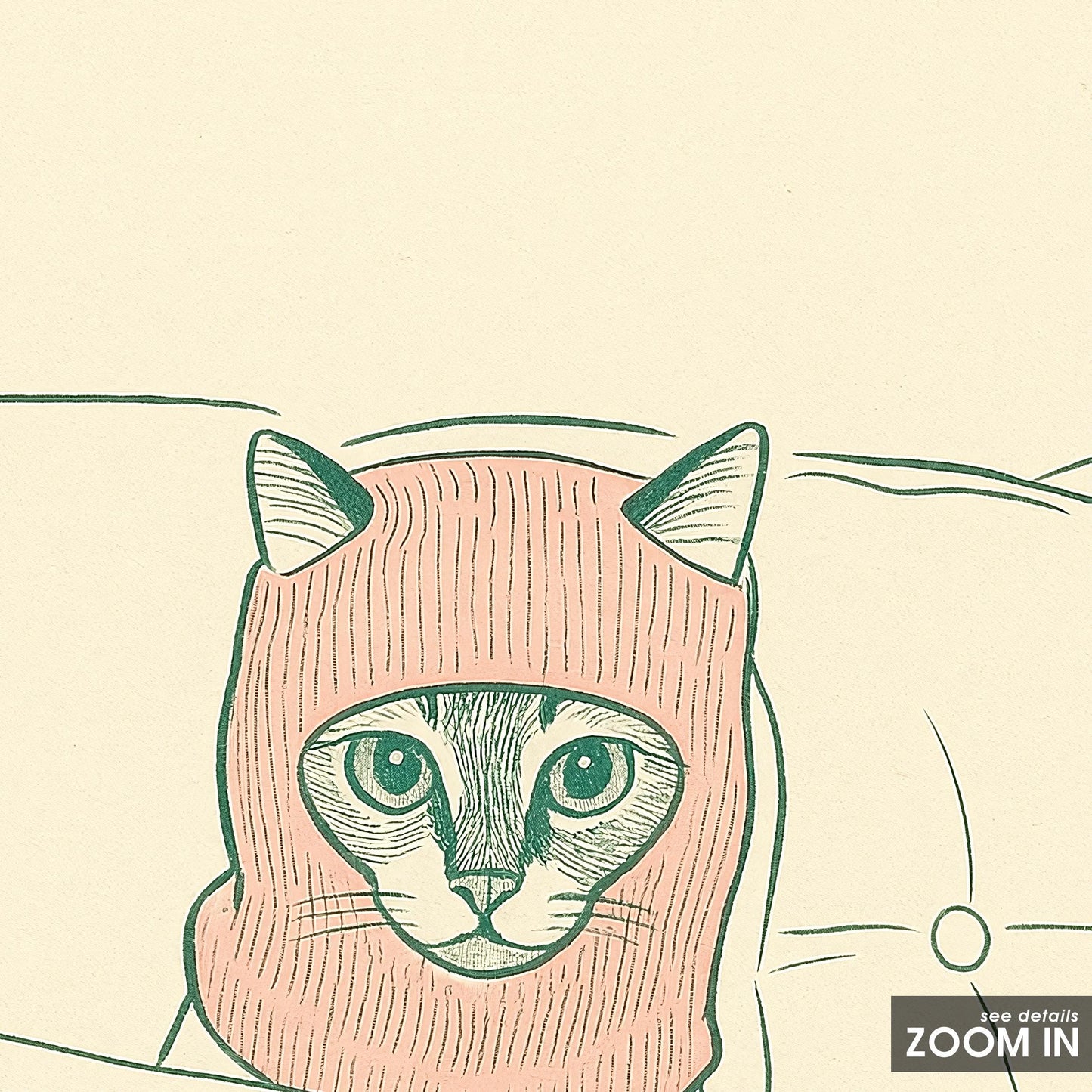 Funny Cat Poster – Minimal Cat Print With Quirky Animal Art & Cozy Wall Decor