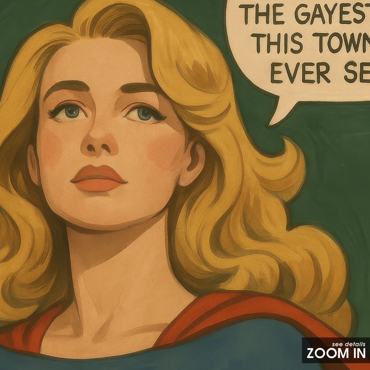 Queer Pride Wall Art – Bold Supergay Superhero Comic Print for Pride Season