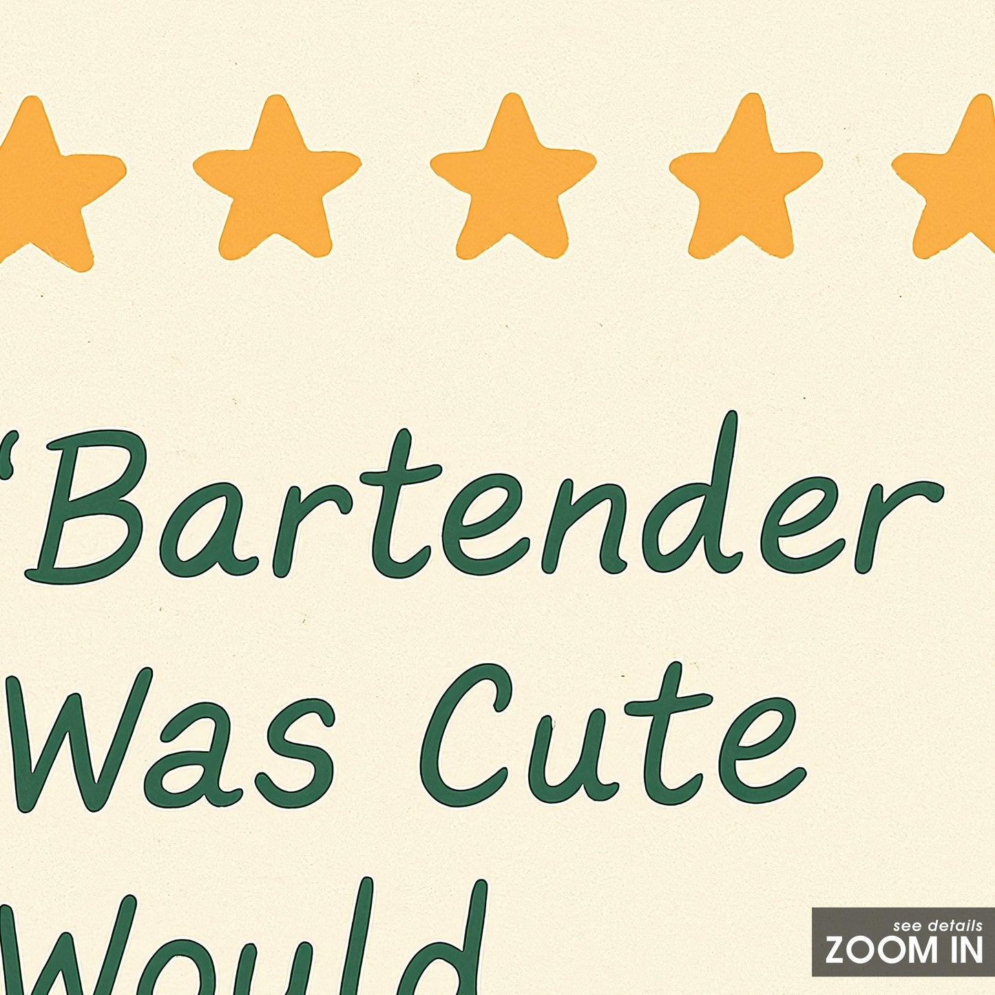 Funny Bartender Review Art Print – Retro Bar Wall Decor