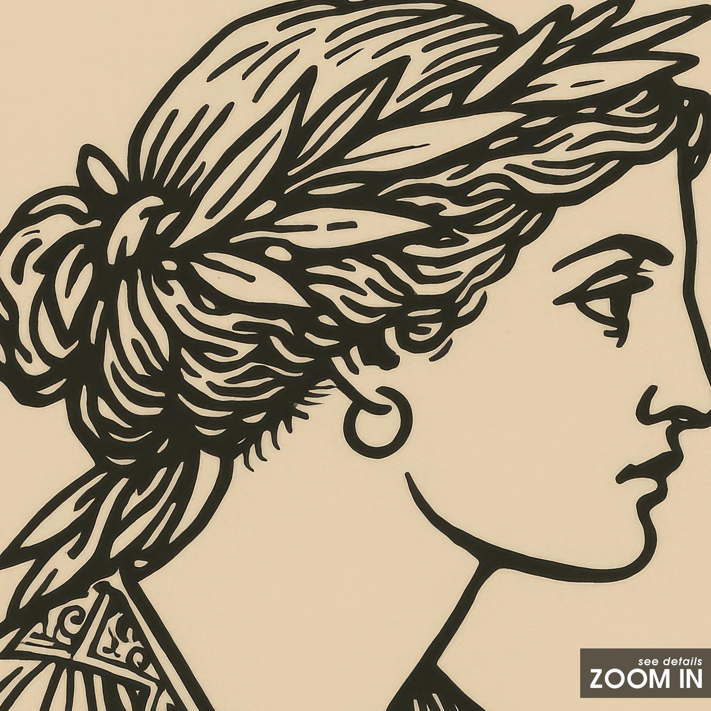 Sappho Line Art Print – Queer Feminist Retro Modern Poster for Home Decor