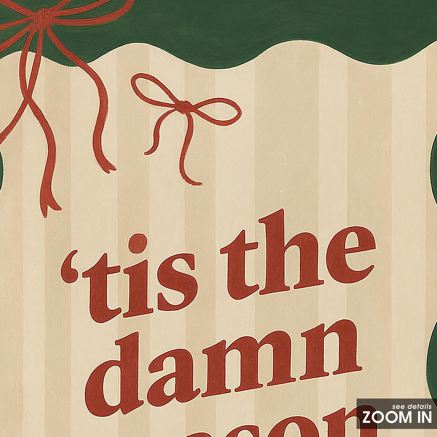 Retro Holiday Poster – ’Tis the Damn Season Funny Christmas Wall Art Print