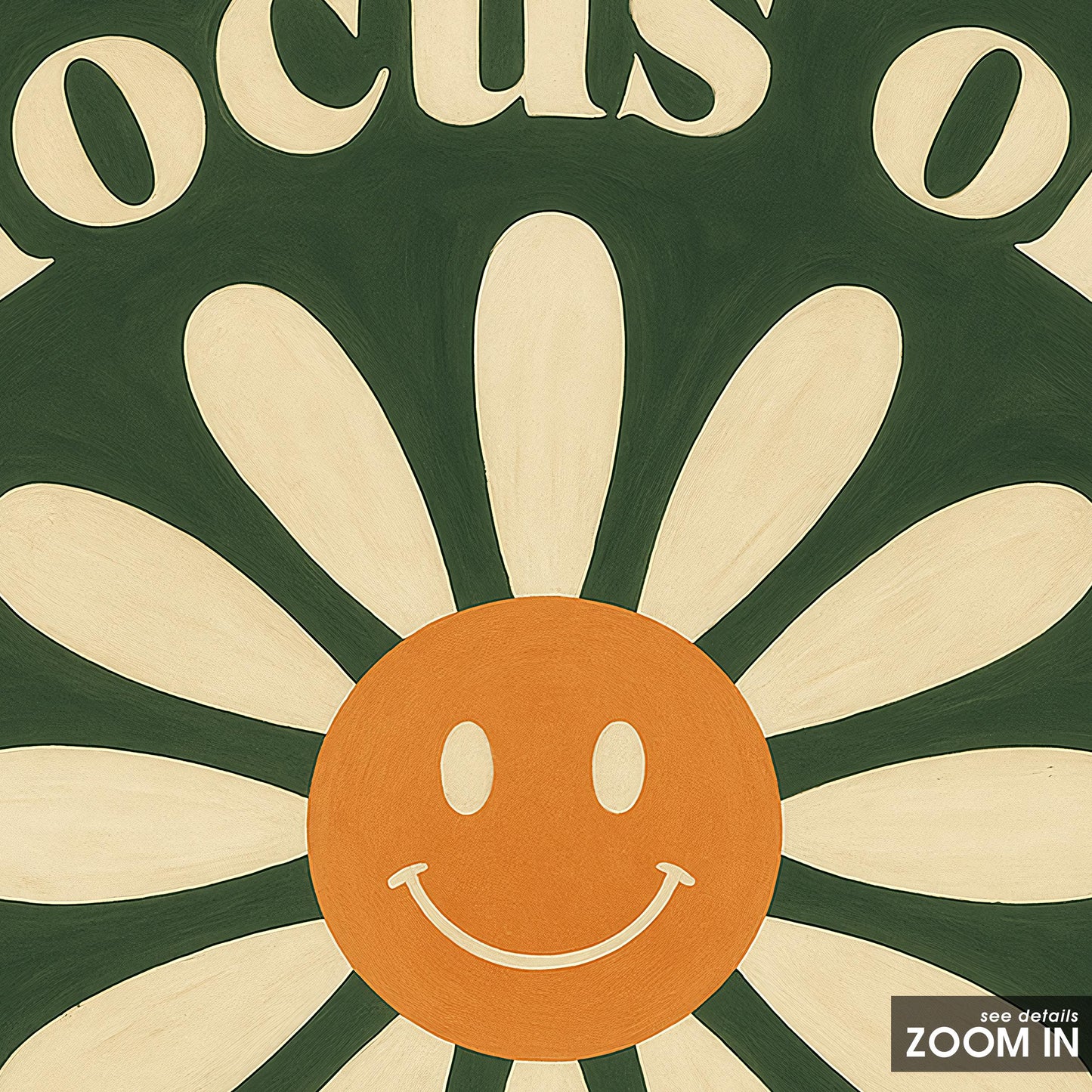 Retro Flower Poster – Motivational Wall Art With Smiley Daisy & Vintage Typography