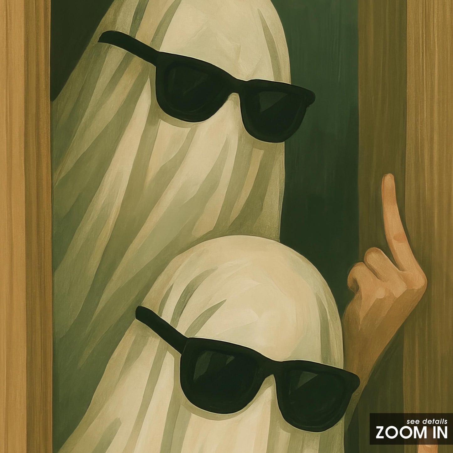 Funny Gothic Wall Art – Rude Ghost Poster With Quirky Spooky Print & Attitude