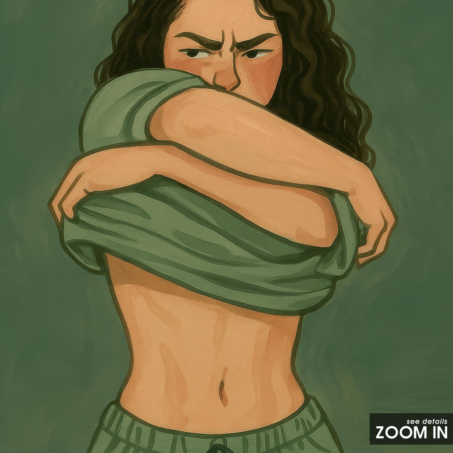 Feminist Art Print – Bold Retro Green Artwork | Minimalist Wall Decor