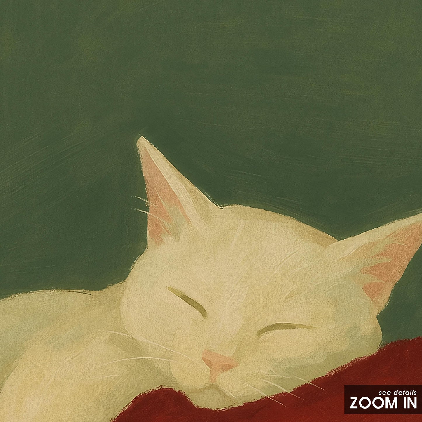 Sleeping Cat Poster – Cozy Wall Print With Gouache Cat Art, Minimal Home Decor