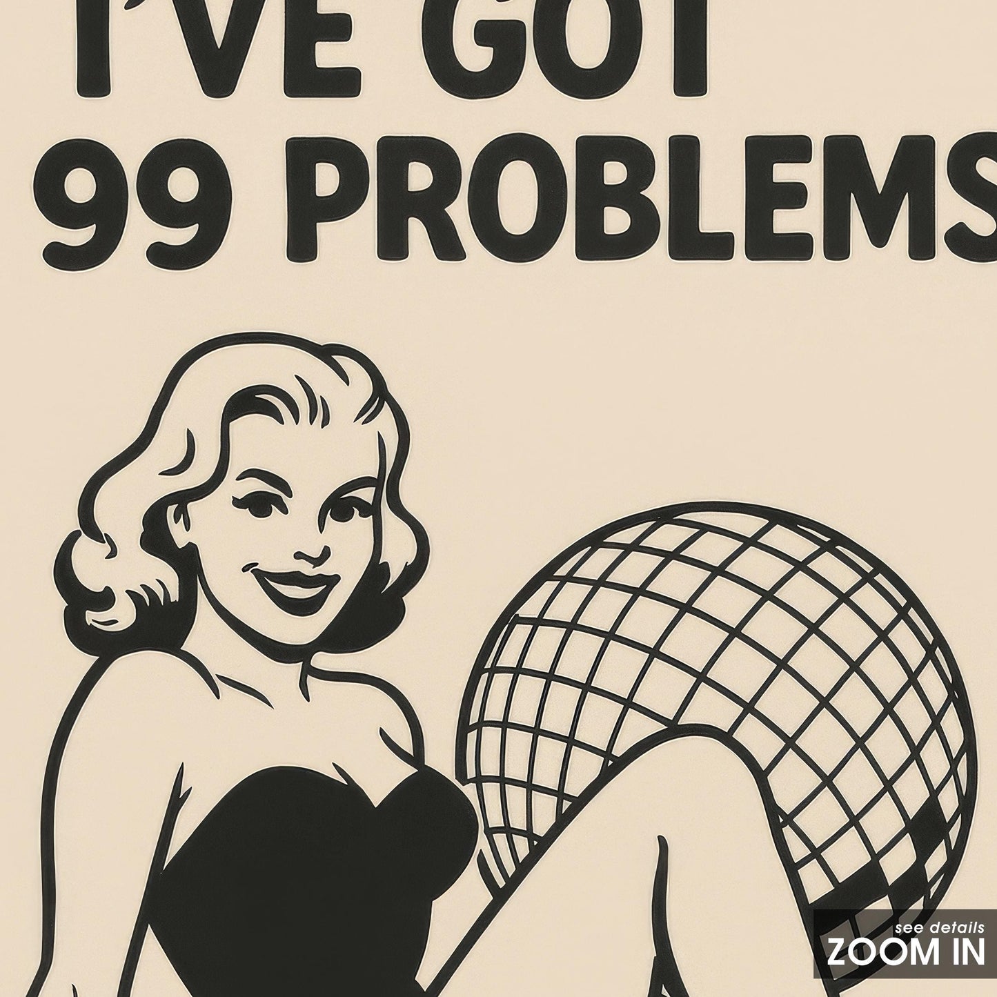 Retro Pin-Up Poster – Chaotic Femme Decor | Funny Quote Print Wall Art