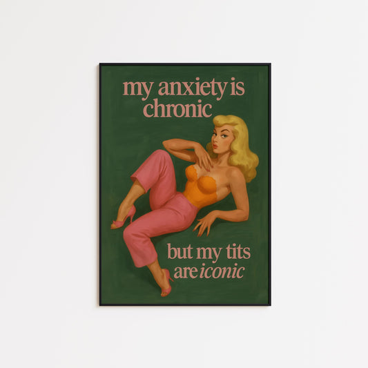 Retro Pin-Up Poster – Bold Feminist Quote, Curvy Vintage Artwork & Playful Bedroom Decor