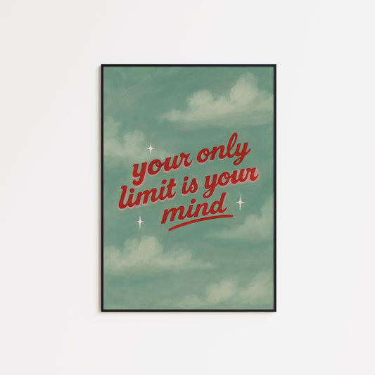 Motivational Quote Poster – Vintage Typography Print With Dreamy Sky Art