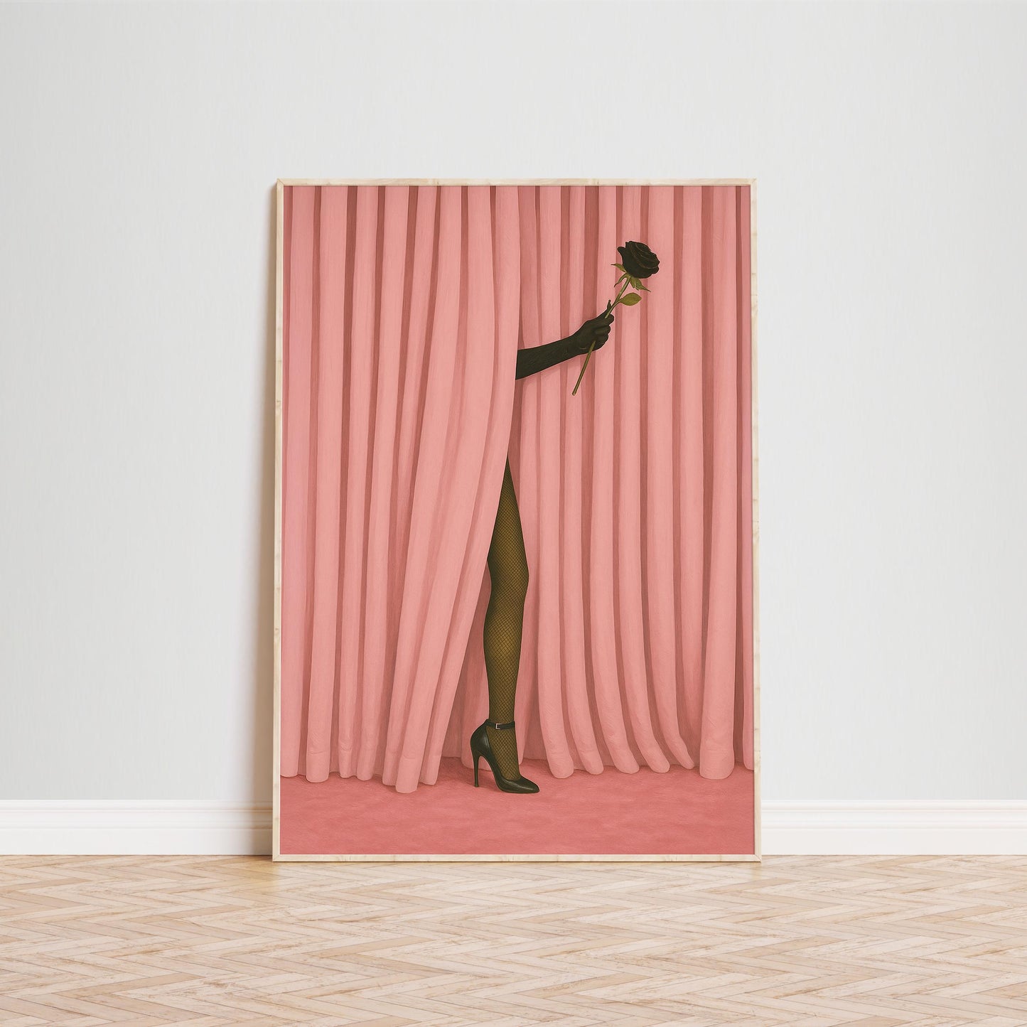 Black Rose Poster – Minimalist Art Print With Retro Wall Decor & Bold Contrast