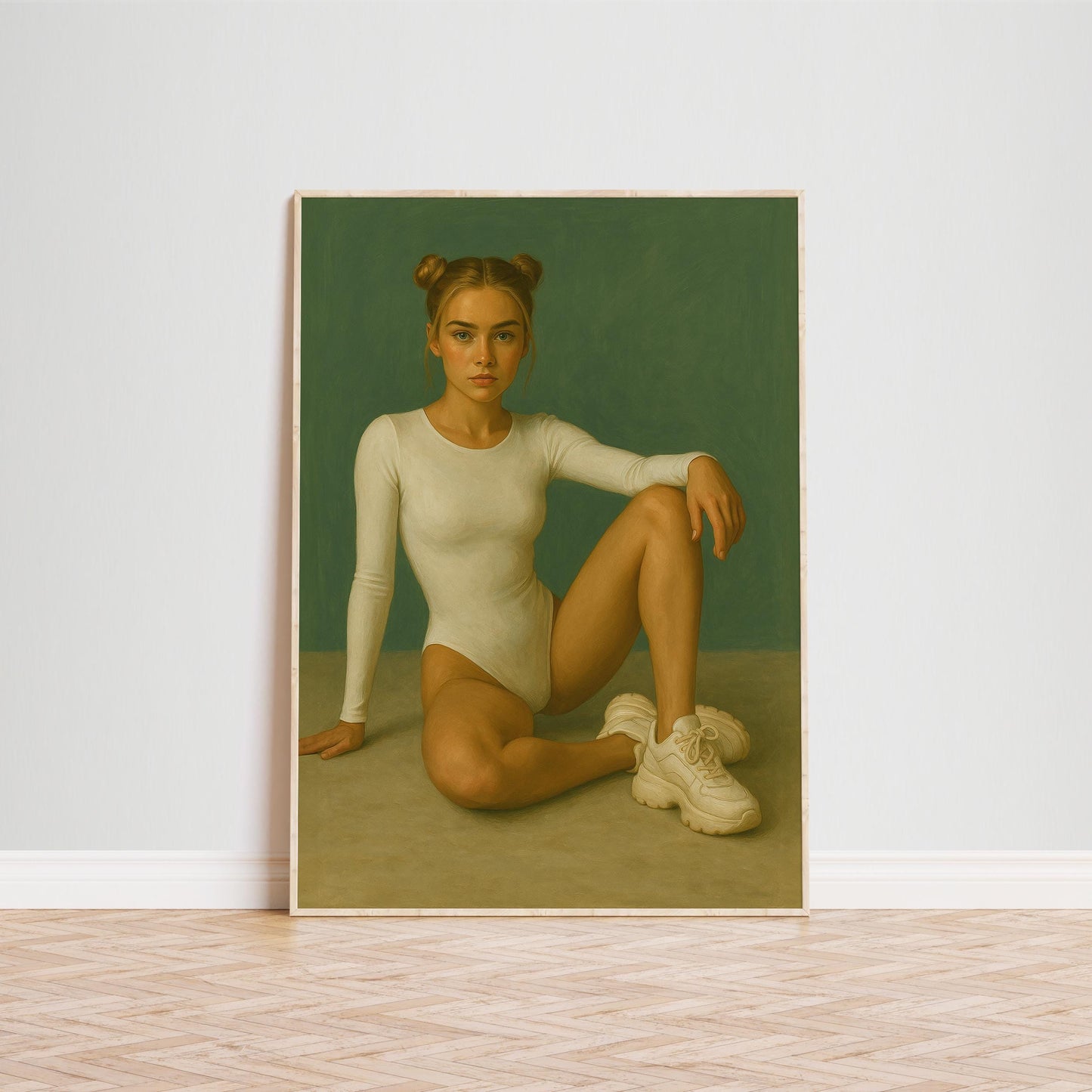 Feminine Portrait Poster – Minimalist Wall Art | Modern Girl Print, Neutral Tone Decor