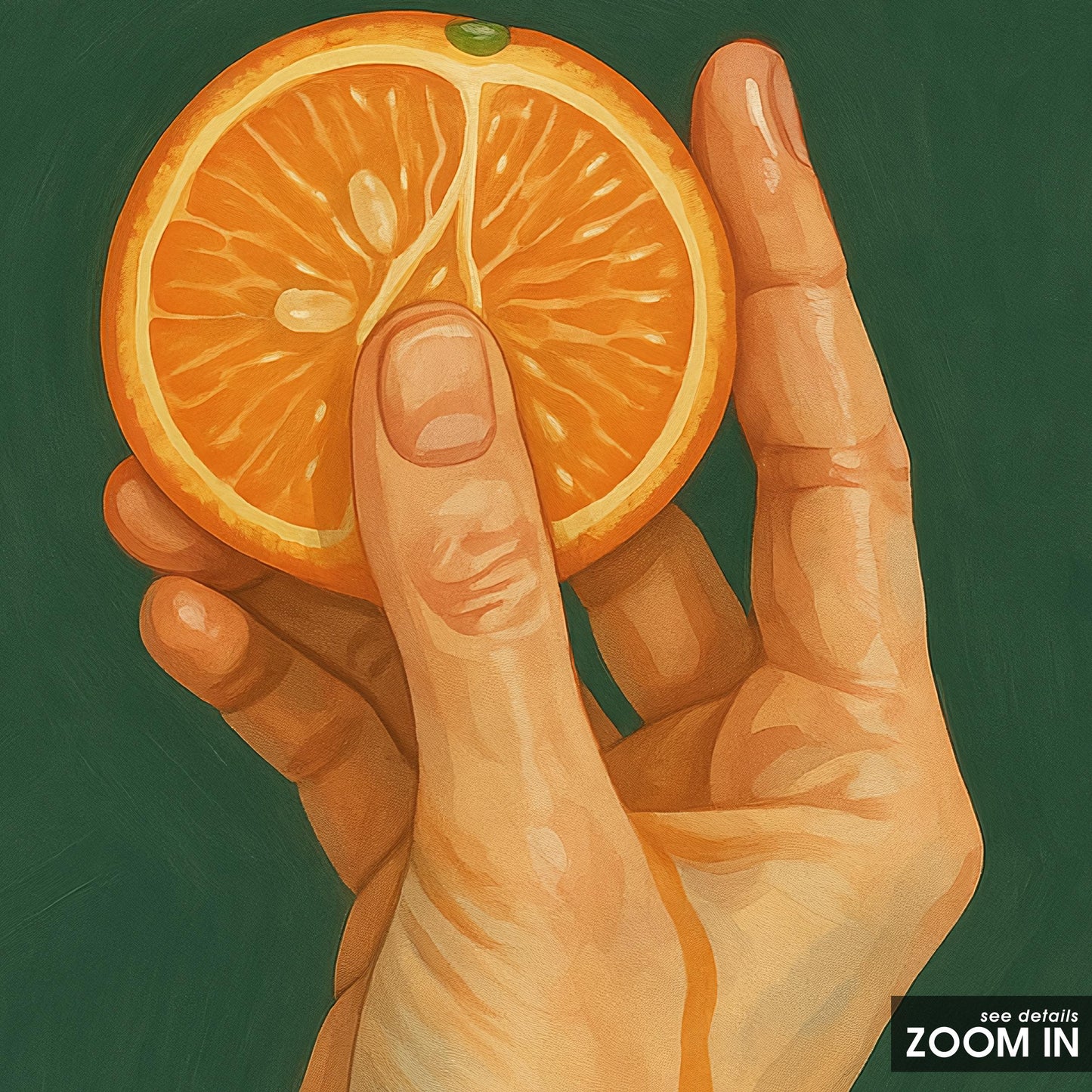 Orange Fruit Poster – Modern Minimalist Kitchen Wall Art With Bold Citrus Design