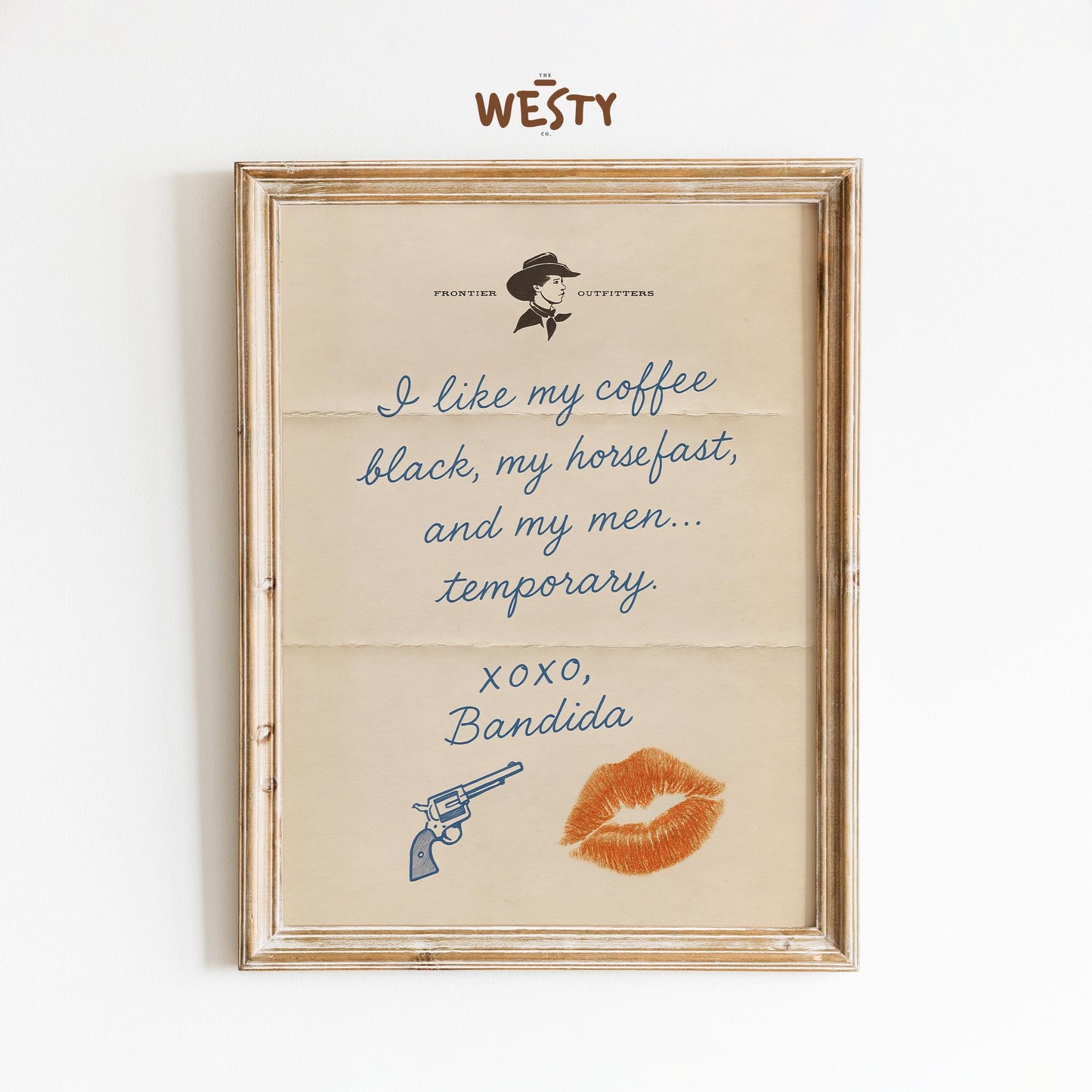 Bandida Poster – Western Cowgirl Sass Wall Art with Vintage Letter Style