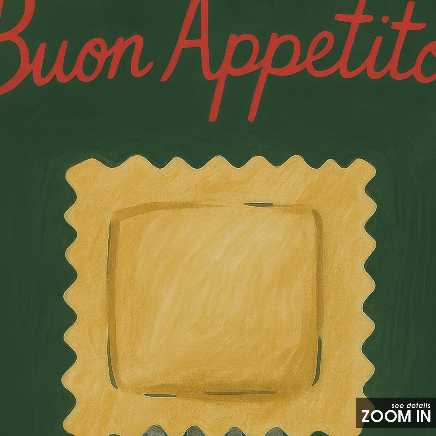 Italian Kitchen Wall Art – Buon Appetito Poster | Pasta Wall Print & Dining Room Decor