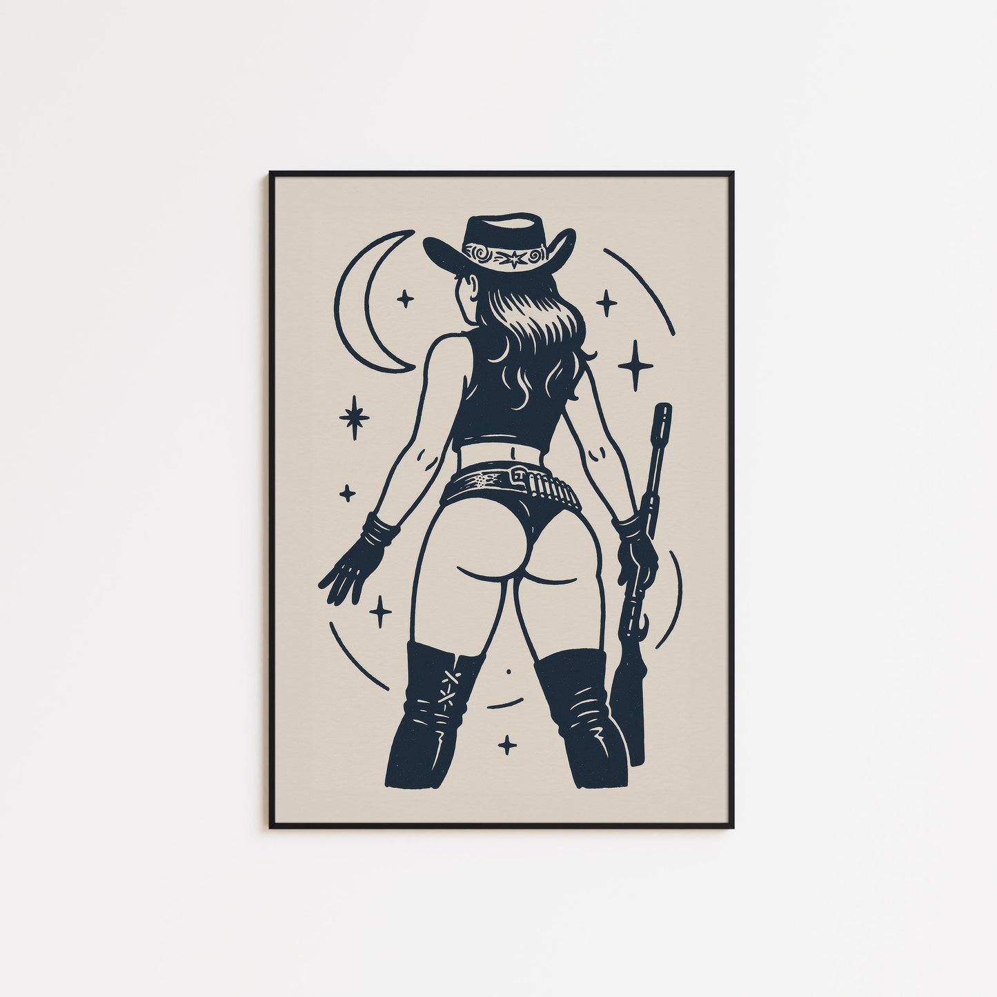 Cowgirl Moonshot – Retro Western Booty Poster