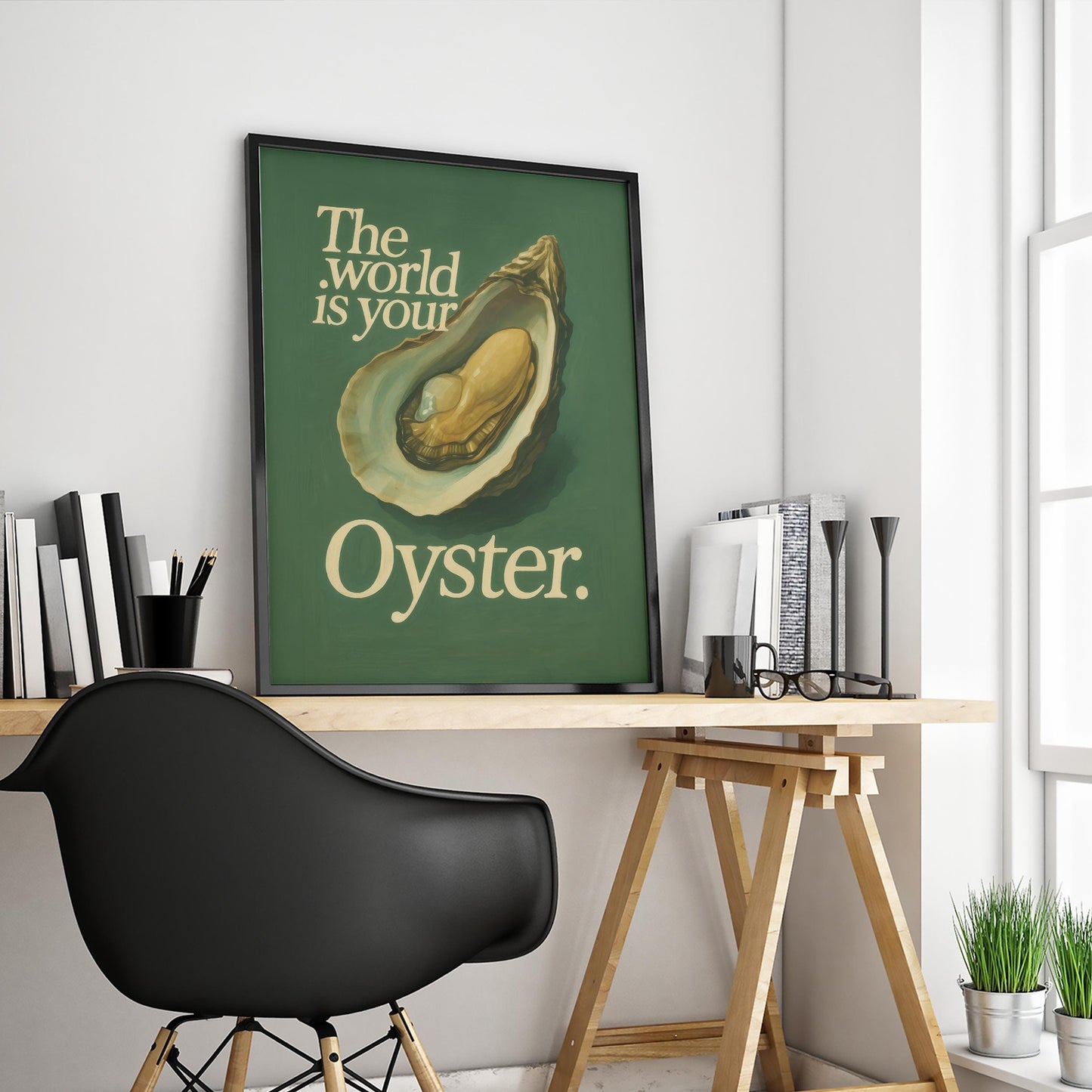Retro Motivational Poster – Vintage Wall Art With Oyster Illustration & Typography Print