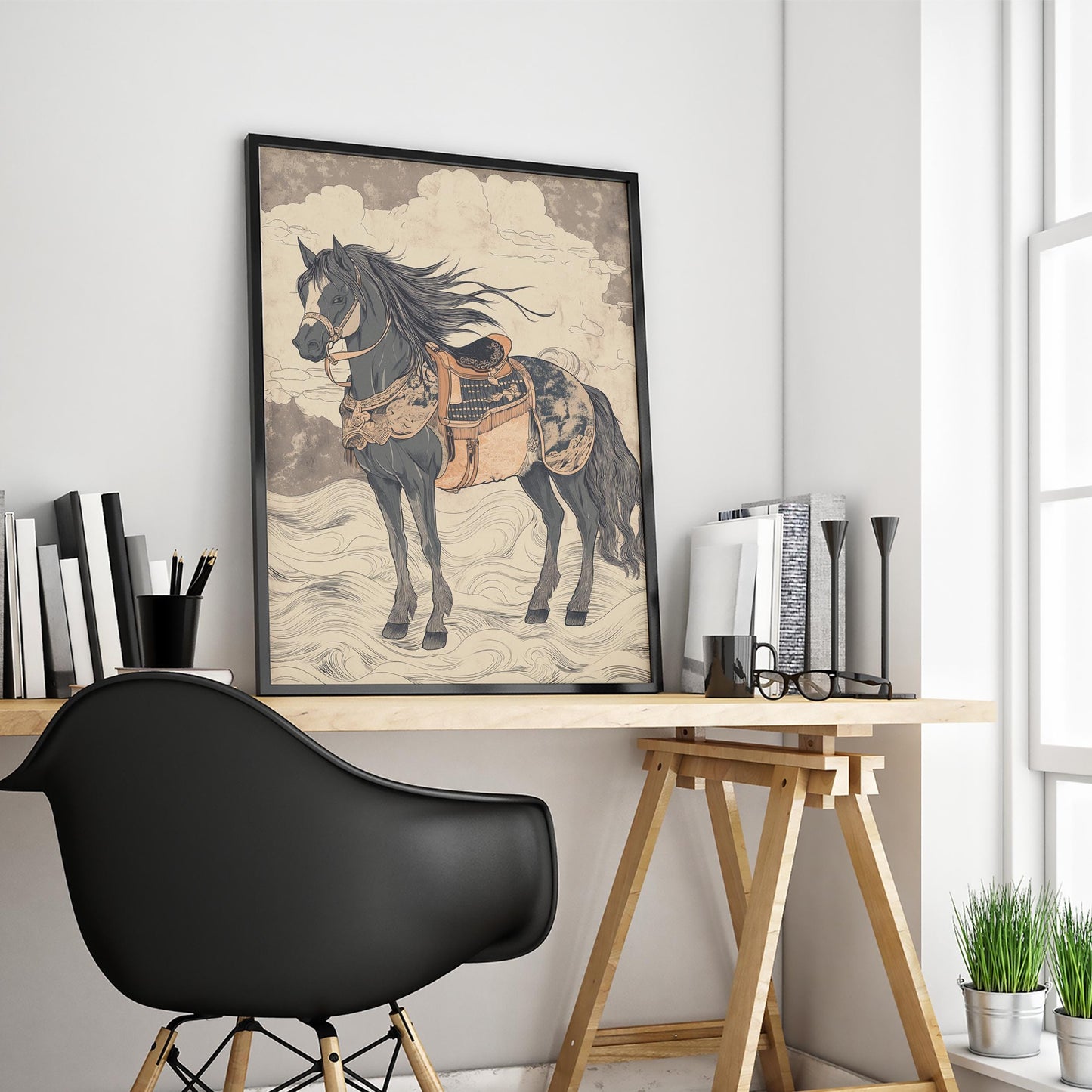 Samurai Horse Poster – Wind Spirit Warhorse Art Print