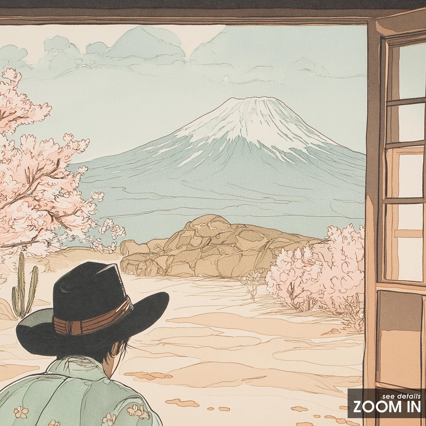 Samurai Cowboy Poster – East Meets West Wall Art Print