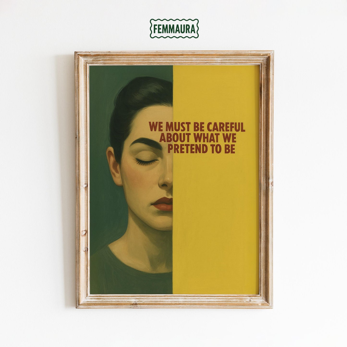 Minimalist Wall Art – Thoughtful Poster With Moody Portrait & Motivational Quote