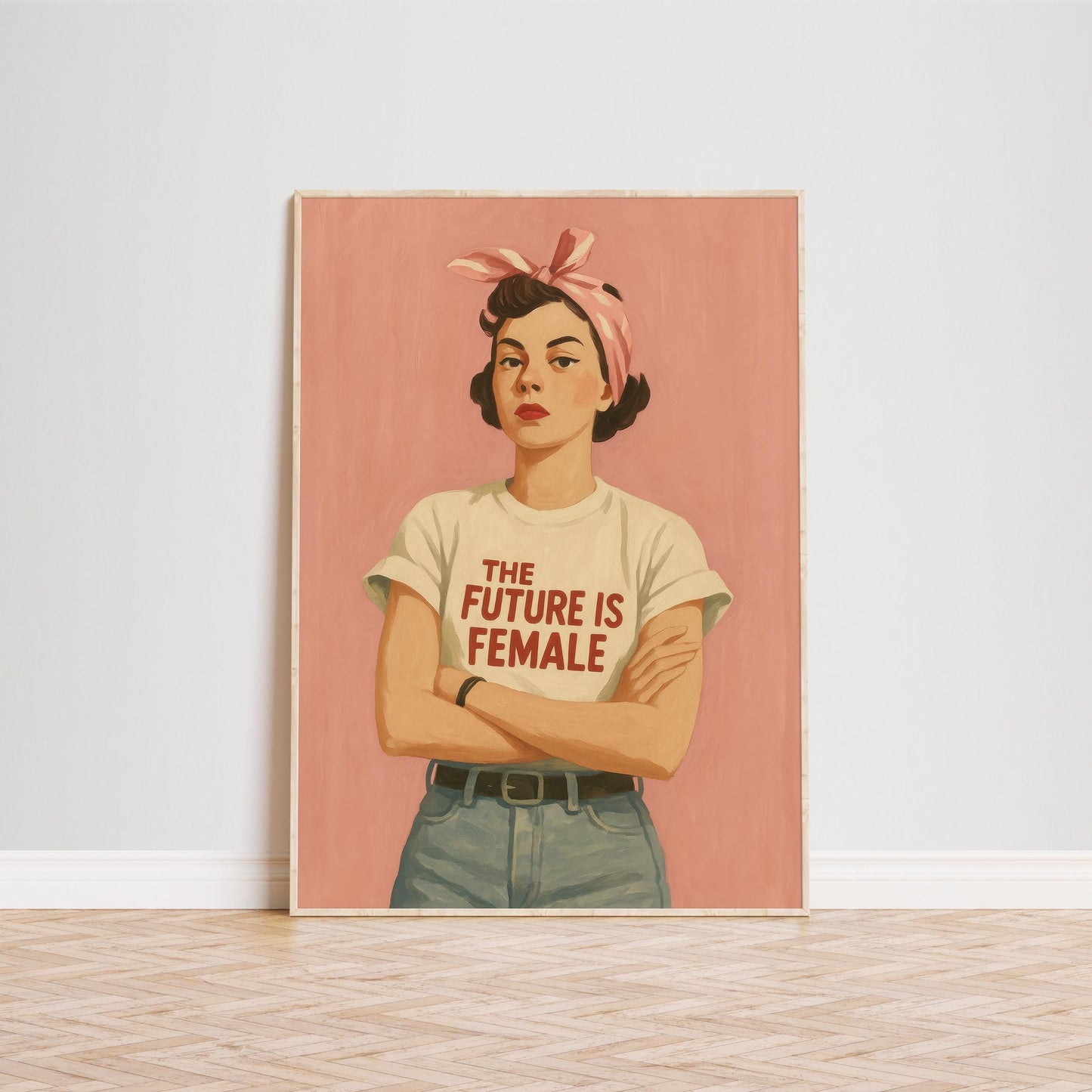 Future Is Female Poster – Bold Women Print | Feminist Wall Art, Pink Political Decor