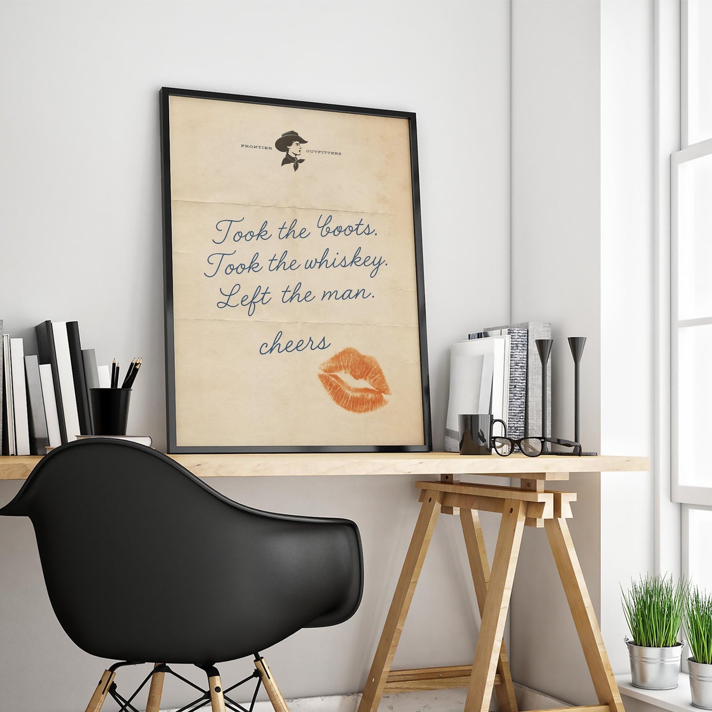 Took the Boots, Took the Whiskey Poster – Sassy Vintage Cowgirl Note Print