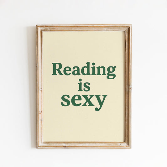 Reading Is Sexy Poster – Minimal Typography Print, Feminine Book Lover Wall Art